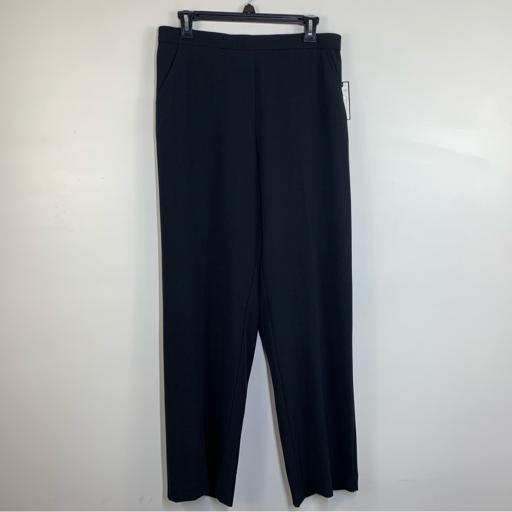 Dana Buchman  black mid rise straight leg pants with shaping panel-10Short